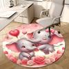 1 Stück Elefantenblumen Rutschfester Boden Runder Teppich, Büro, Familie, Schlafzimmer, Großer Teppich Innen Teppiche, Strapazierfähiges Polyester H0356