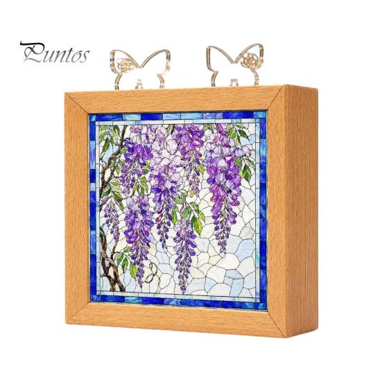 Functional Glowing Home Decor Acrylic Puzzle LED Night Light, 2-In-1 USB Royal Iris Bloom Jigsaw Lamp, DIY Floral Kit Creative Desktop Ambient
