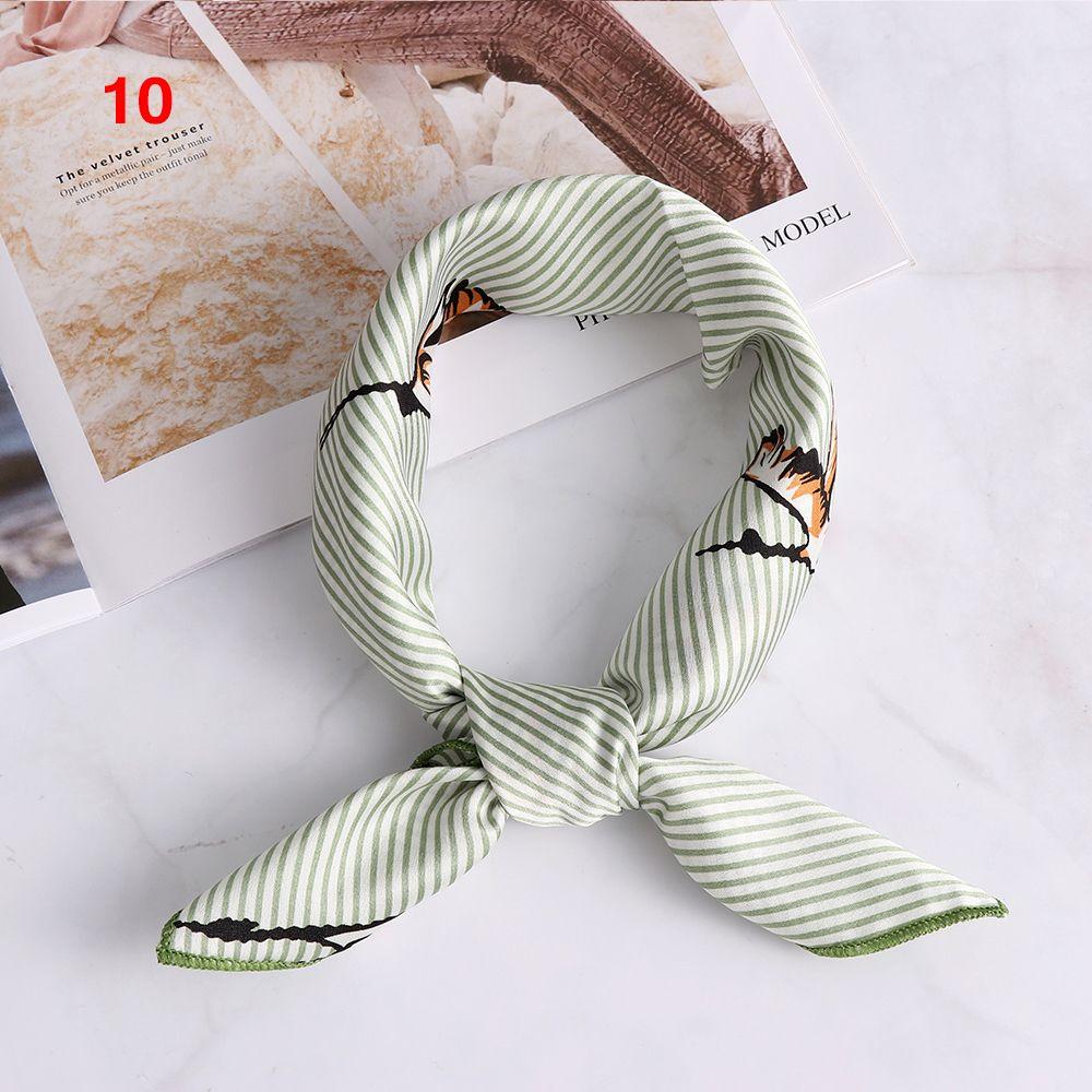 Small Vintage Hair Band Bags Tie Wrist Wrap Silk Feel Satin Bandana Women Square Scarf Handkerchief