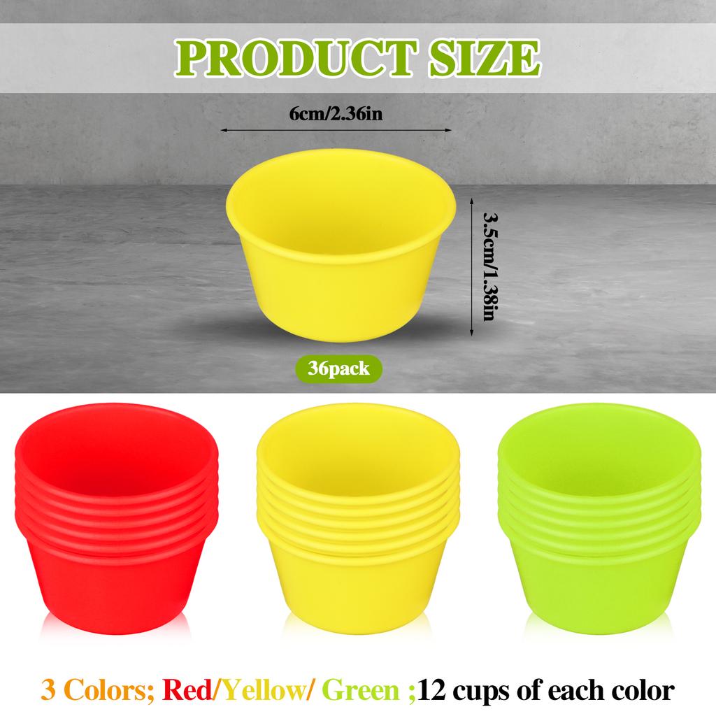 36 Silicone Puto Molder Filipino Medium-Size 2.36" Reusable Silicone Cupcake Liners Red Green Yellow Kutsinta Molder Filipino Fo
