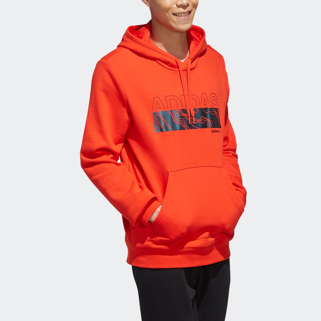 Adidas Drawstring Hooded Sweatshirt Men Tops Pink EI4460