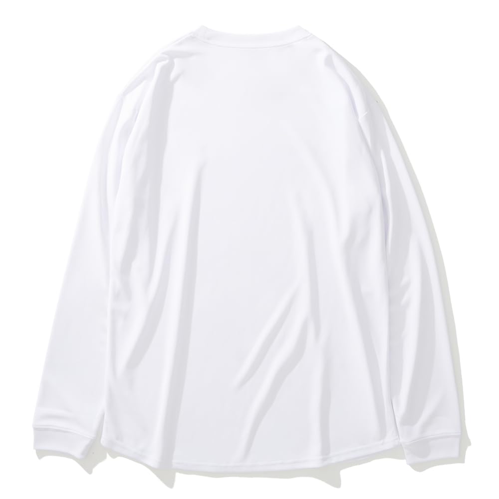 SPALDING Tričko s dlouhým rukávem s logem M Michigan, zaoblený lem, bílé, XXL, SMT24124M