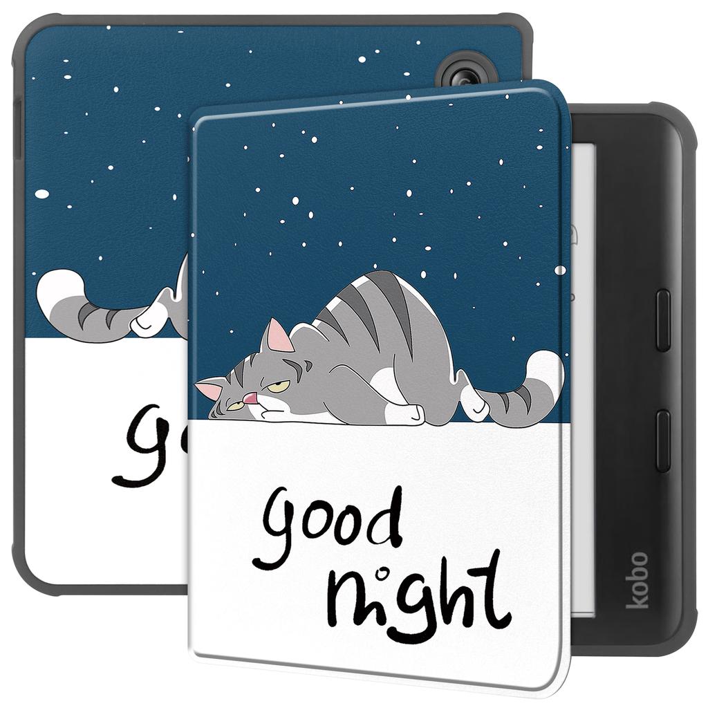 For Kobo Libra Colour Case Auto Sleep/Wake Pattern Printing E-Reader Cover