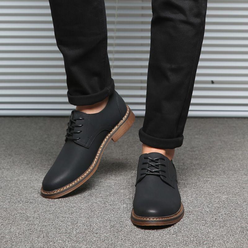 Men's Shoes Spring and Autumn Trendy Shoes 2025 New Korean Version Versatile Breathable British Youth Trend Lace-up Casual Leather Shoes Men