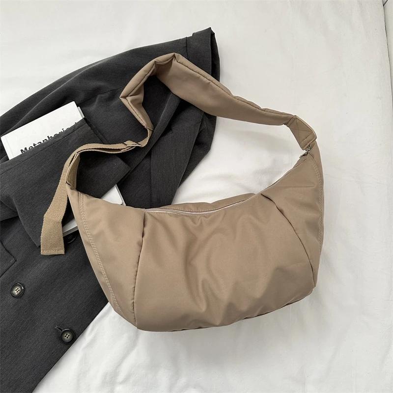 Casual Oxford cloth Women Bags Shoulder Bag Woman Crossbody Bag Hobo Bags Dumpling Bag Large Capacity Female Half Mo Totes