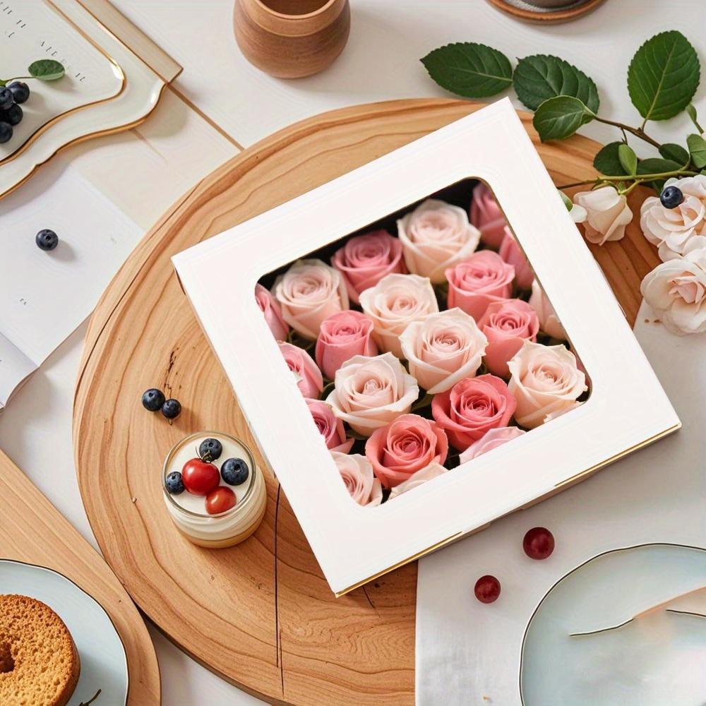 18pcs White Treat Boxes with See Though Window Gift Box Gift Wrap Boxes for Soap Gift Packaging Box for Birthdays Weddings Parties Festivals