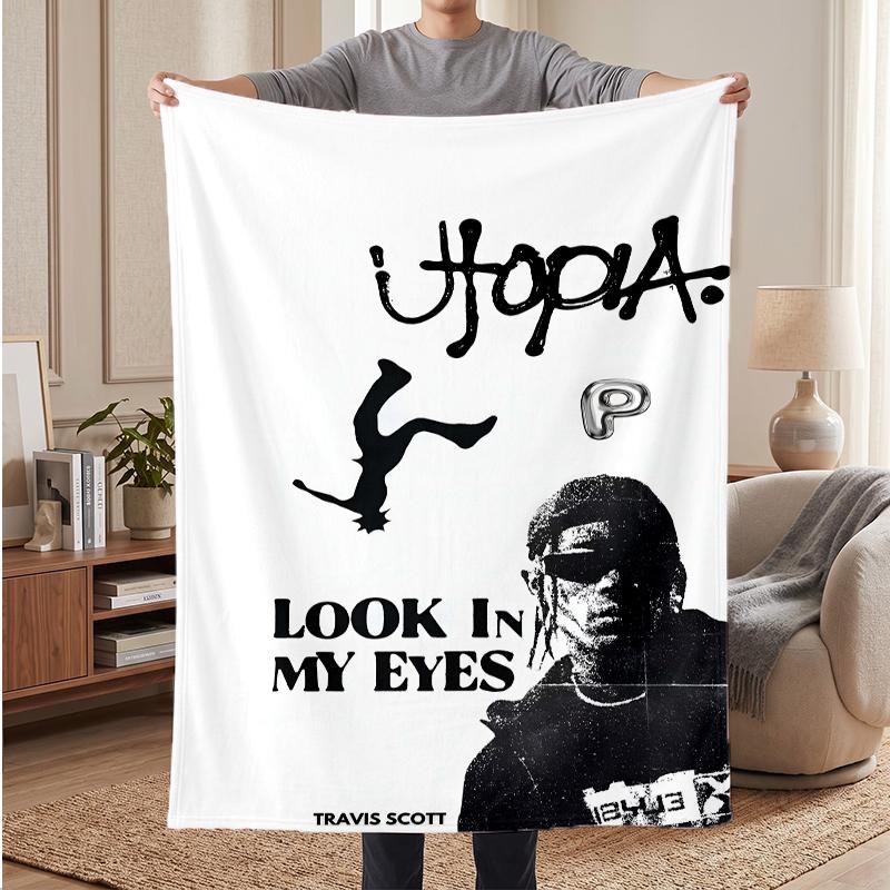 Travis scott Soft Warm Flannel Blankets Comfortable Blanket for Home Decoration Gifting