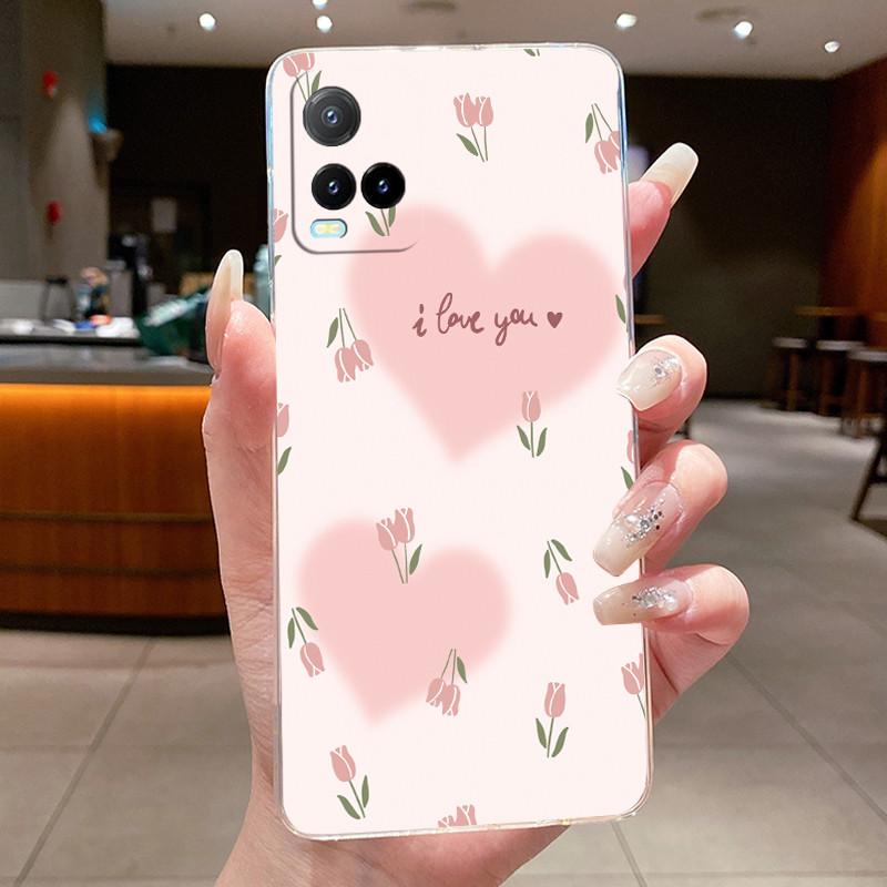 For Vivo Y33S V2109 Y33T V2146 Back Cover Vivo Y21 2021 Y21S Y21A Y21E Y21T Case Clear Luxury Butterfly Flowers Soft Phone Case