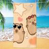 Cartoon Capybara Oranges Design Strandtuch Ultra Weiche Mikrofaser Sandabweisendes Handtuch Für Kinder Erwachsene Fitnessstudio Bad