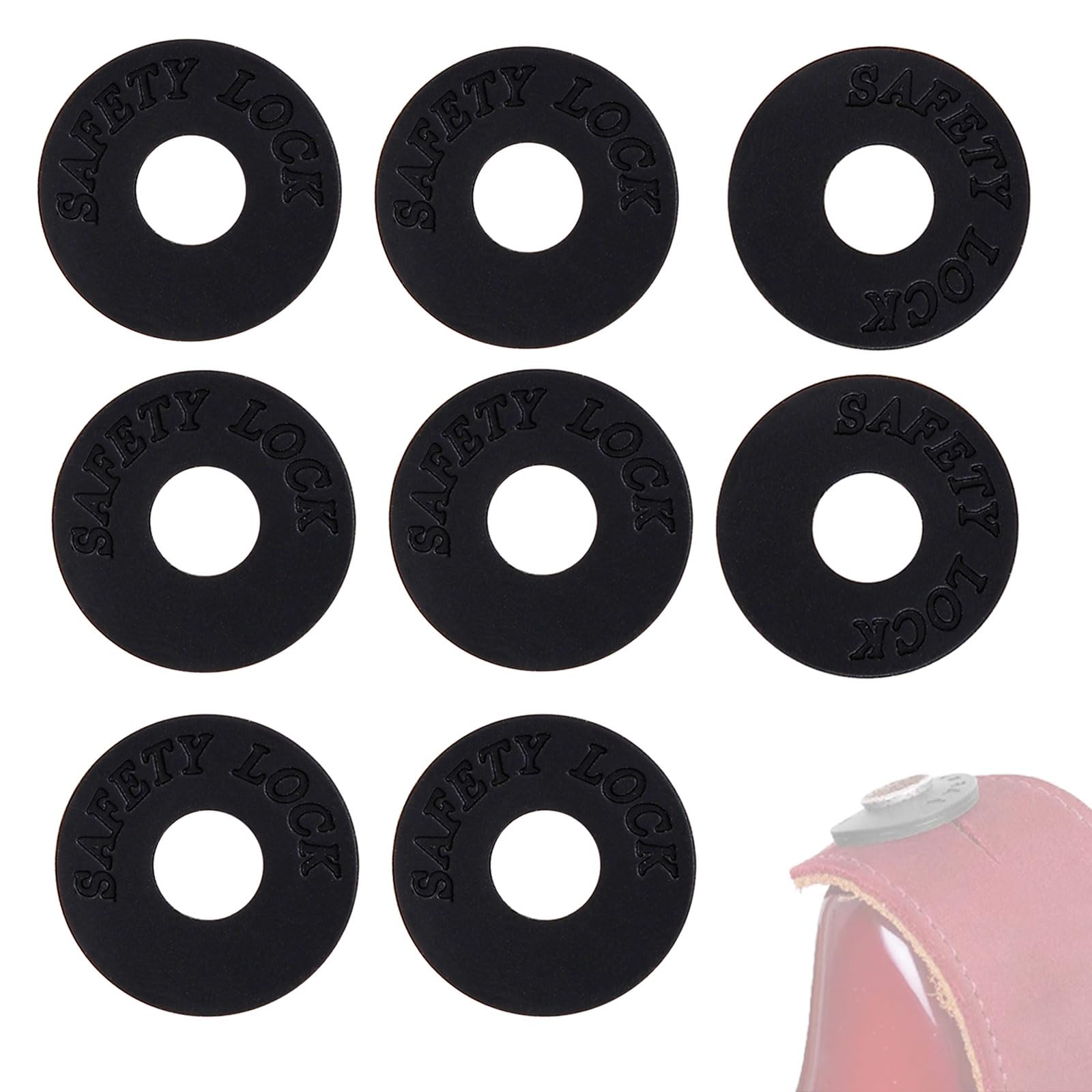 Ремень для гитары Ginhkok Ремень Замки для ремня Fender для гитар и Легко переносимые Замки, Резина, Басы, Противоскользящие, Противоскользящие, Установка, (Набор 8, Черный)