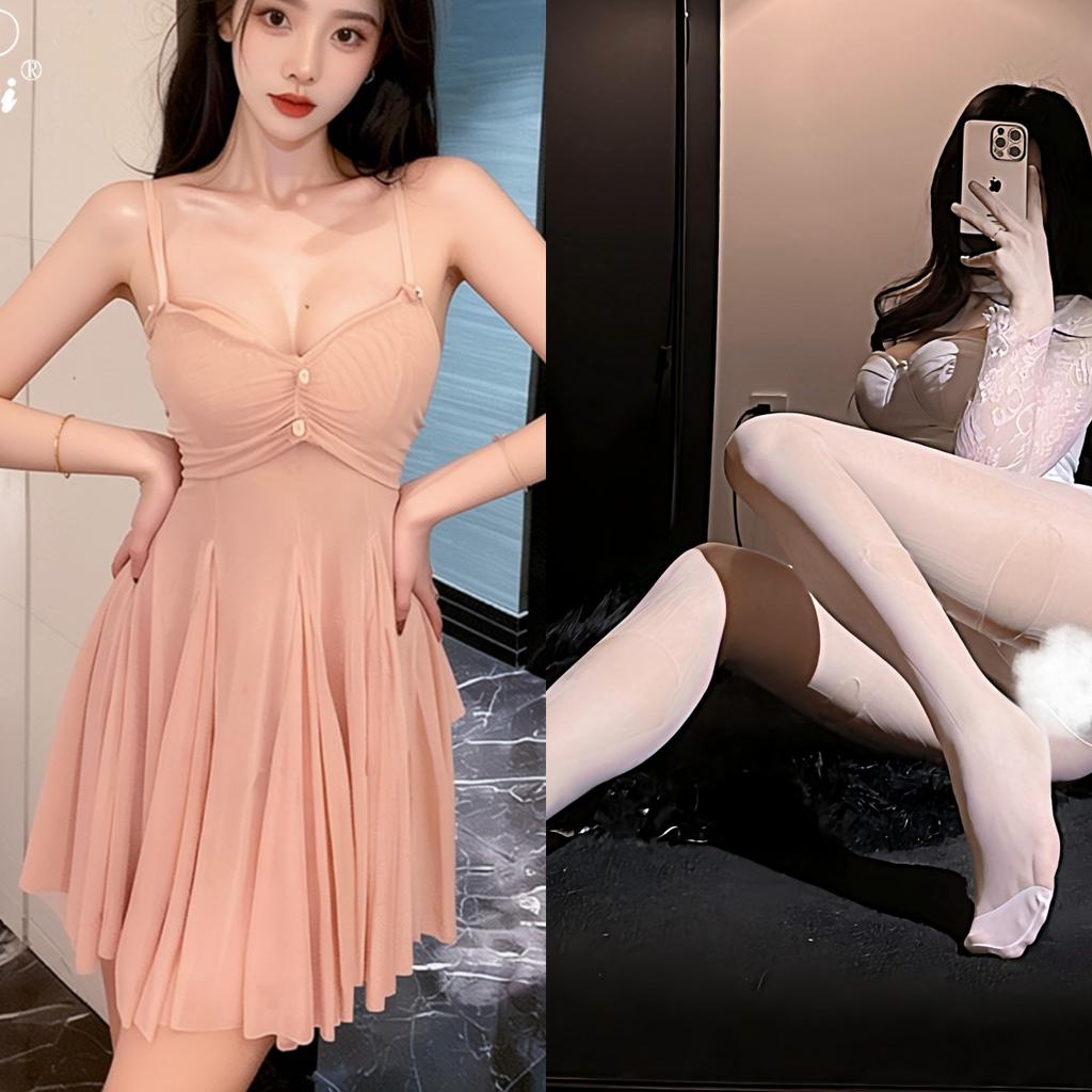 Sexy mesh passion erotic underwear small breasts show big pure desire perspective temptation suspender nightdress flirting erotic underwear