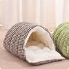 Winter Warm Cat Bed Thickened Semi-Enclosed Design Foldable Pet Dog Sleeping Bed Removable and Washable Small Pets Nest