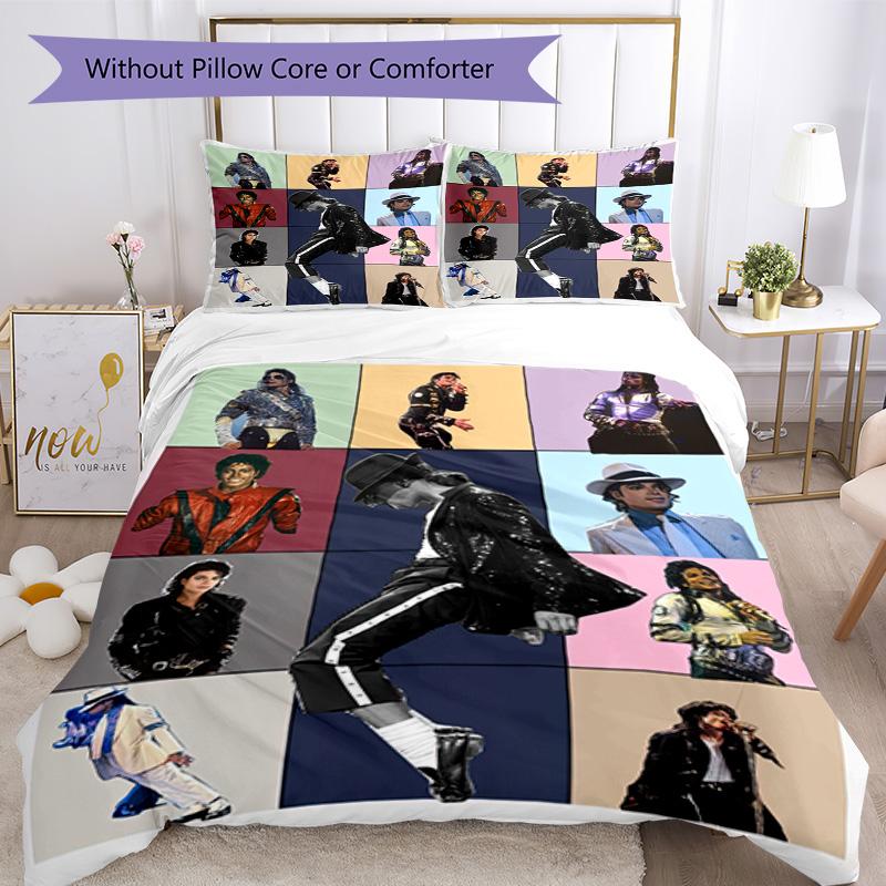Michael Jackson Bedding Set Breathable Duvet Cover with Pillowcases Decorative Bed Linen for Bedroom Home Decoration Birthday Gift