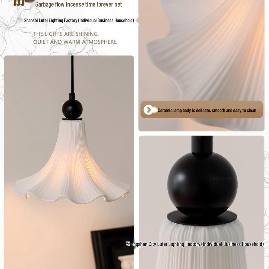 Warm French Vintage Style Ceramic Pendant Light for Restaurant, Bedroom, or Hallway