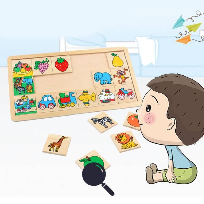 Early Education Puzzle Kids Animal Traffic Fruit Sorting Intelligence Board Game