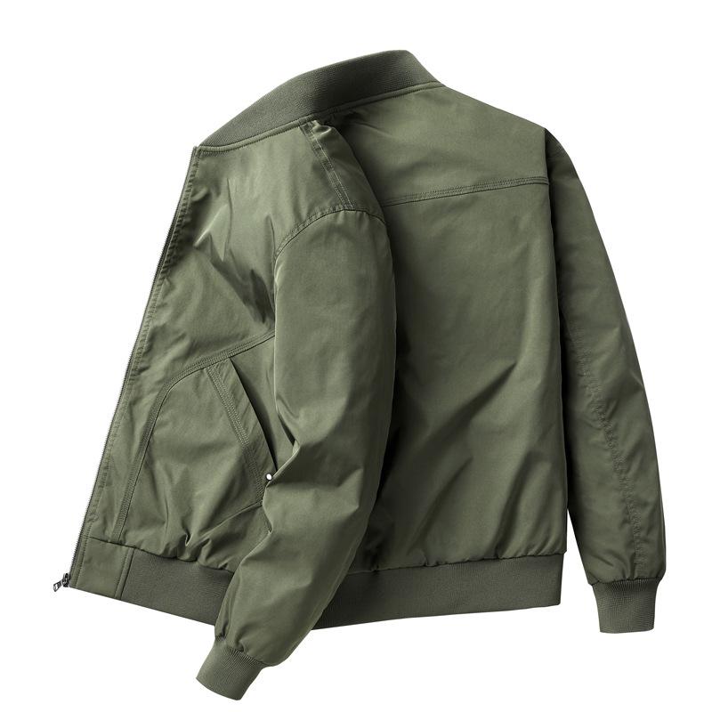 2024 Men's Pilot-Style Baseball Collar Jacket - Loose Fit for Spring & Autumn