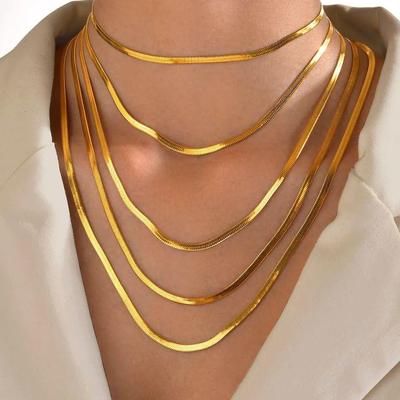 Kendall Jenner's Stainless Steel Snake Bone Chain Necklace - Simple Fashion Accessory