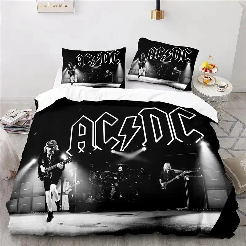 3D Print Rock Band AC/DC Bedding Set For Bedroom Soft Modern Bedspreads Comefortable Kids Duvet Cover Quilt Cover And Pillowcase