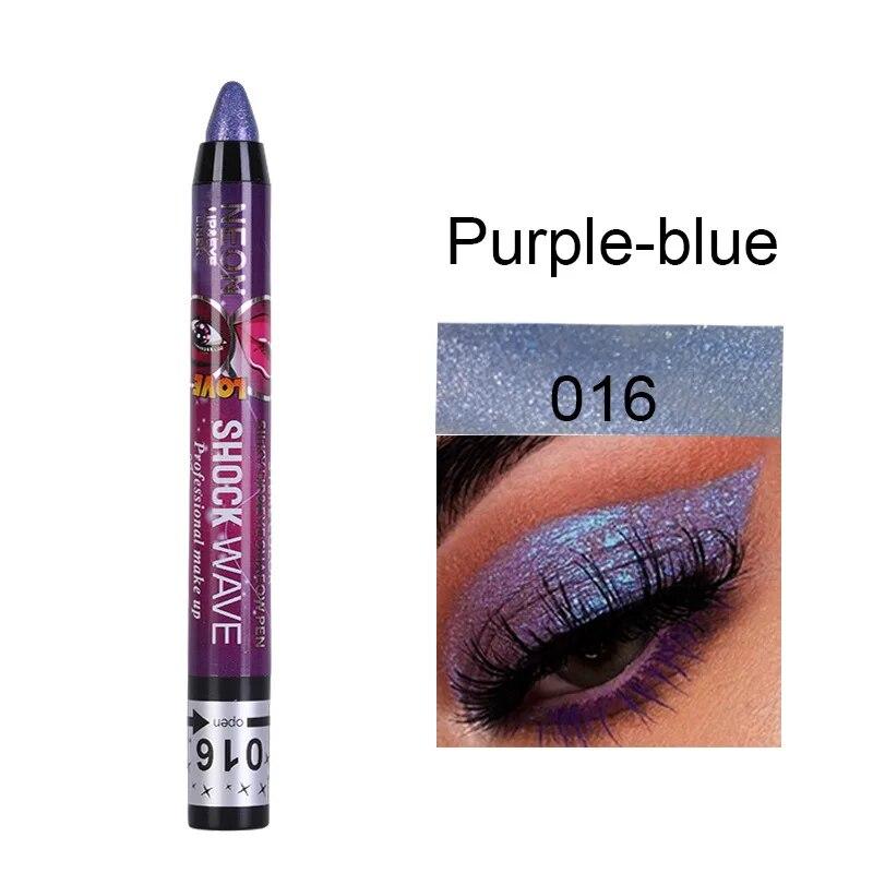 2 în 1 fard de pleoape Ruj Pen Impermeabil Nu se murdărește Fard de ochi Stick Machiaj pentru buze Pen Glitter Shimmer Pen pentru fard de ochi de lungă durată