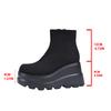 Fashion Comemore Suede Wedge Heel Ankle Boots Autumn Square Toe Chunky Platform Super High Heels Side Zip Boots Solid Black Short Botas