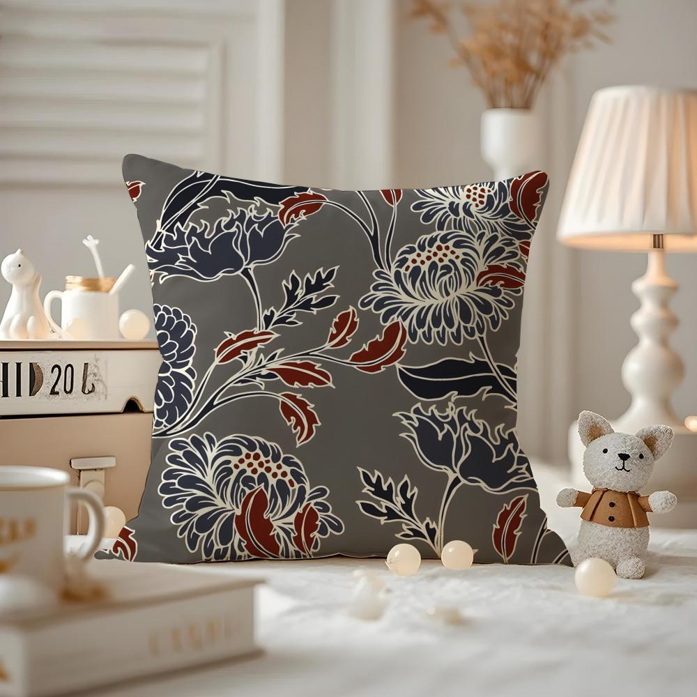 Sari Fabric Cushion Cover Pattern Printed Pillowcase For Living Room Sofa Cushion Cover & Bedroom Decor