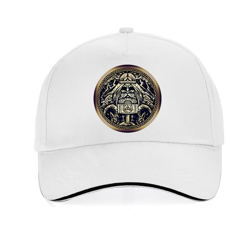 Viking Amulet Print Baseball Cap Thor With Hammer Hip Hop Cap Tv Show Vikings Dad Hat Norse Pagan Talisman Unisex Snapback Hats