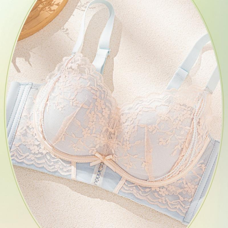 Sexy Spitzen-Push-up-BH mit Seitenverhältnis, Anti-Erschlaffung Seitenbrustanpassung Bügelloser BH