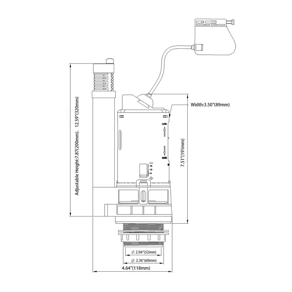 Dual Flush Toilet Tank Button 2 Inch Replacement Valve Drain Valve Accessories for Easy Installation and Durability