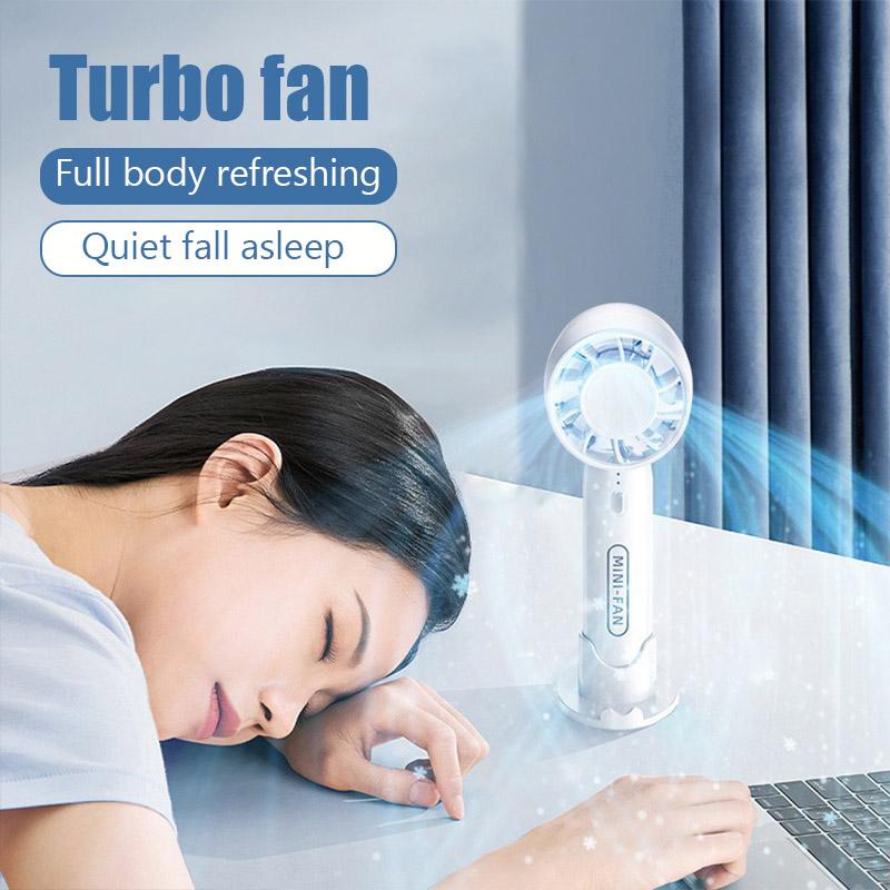 2026 New Portable Handheld Fan High Speed Turbo Fan Rechargeable Personal Fan With Plastic Body For Travel Outdoor Home Office