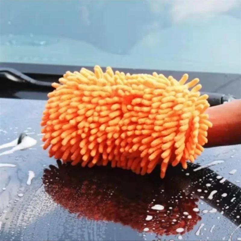Car Wash Mitt, Premium Chenille Microfiber Wash Sponge, Scratch-Free Ultra Absorbent Cleaning Glove, Sponge Washing Tools