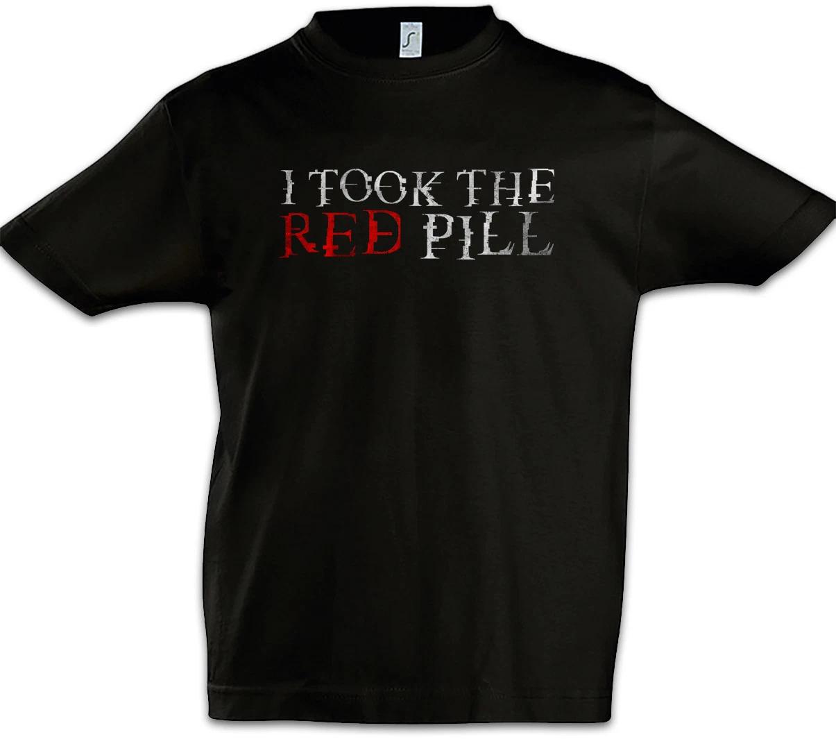 I Took The Red Pill Kids Boys kids boys T-Shirt Fun Matrix Blue Morpheus Real World 100