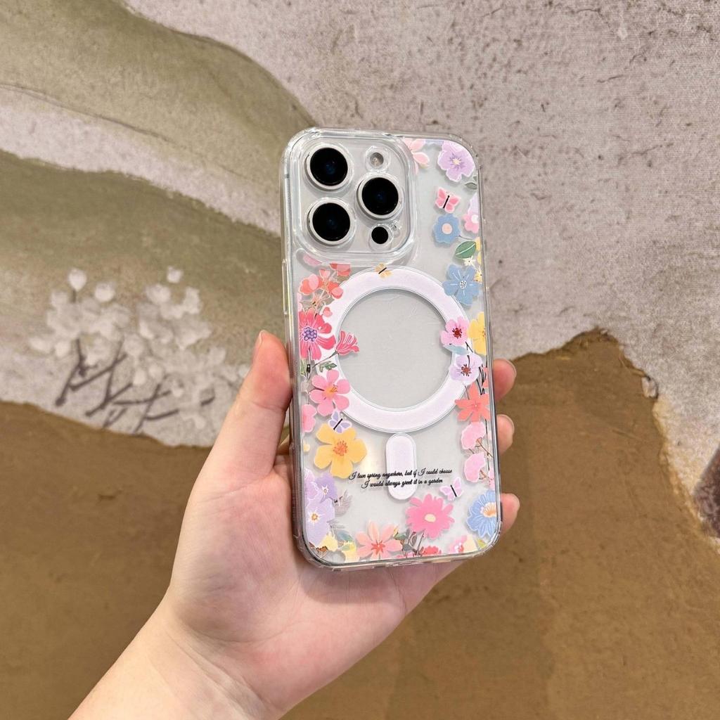 Magnetic attraction is suitable for Apple 16promax mobile phone case 15protpu all-inclusive iphone14 protective case magnetic attraction painting