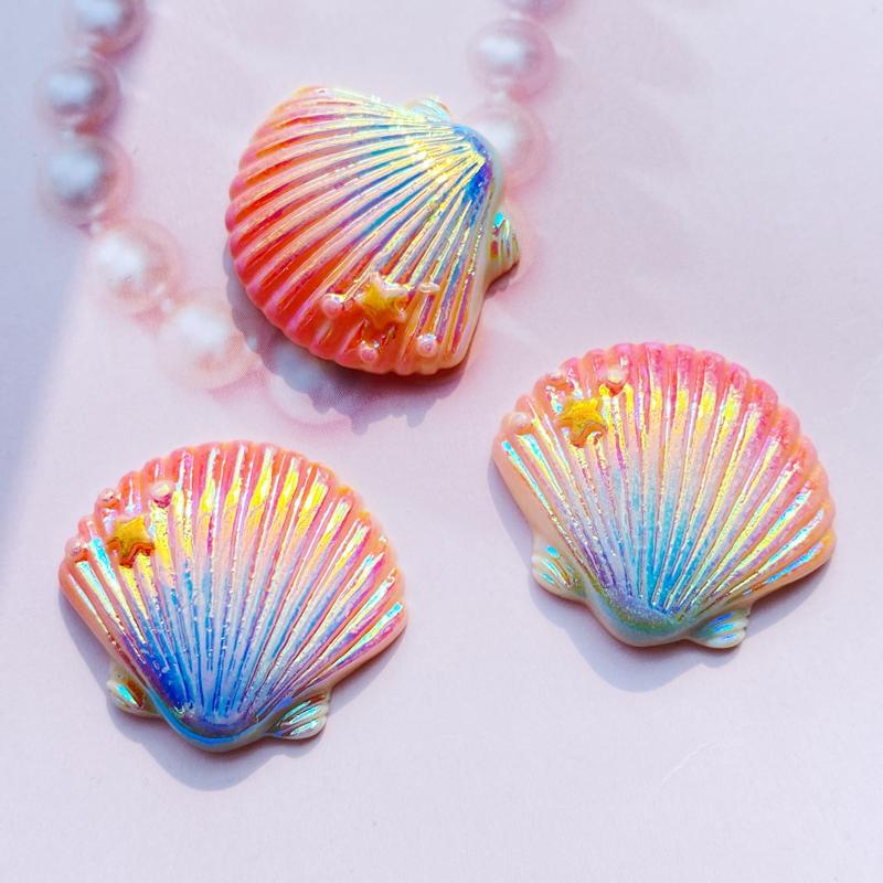 

8Pcs Mini Lovely Colored Shells Flat Back Resin Art Supply Decoration Charm Craft Hair Bow Accessories H550