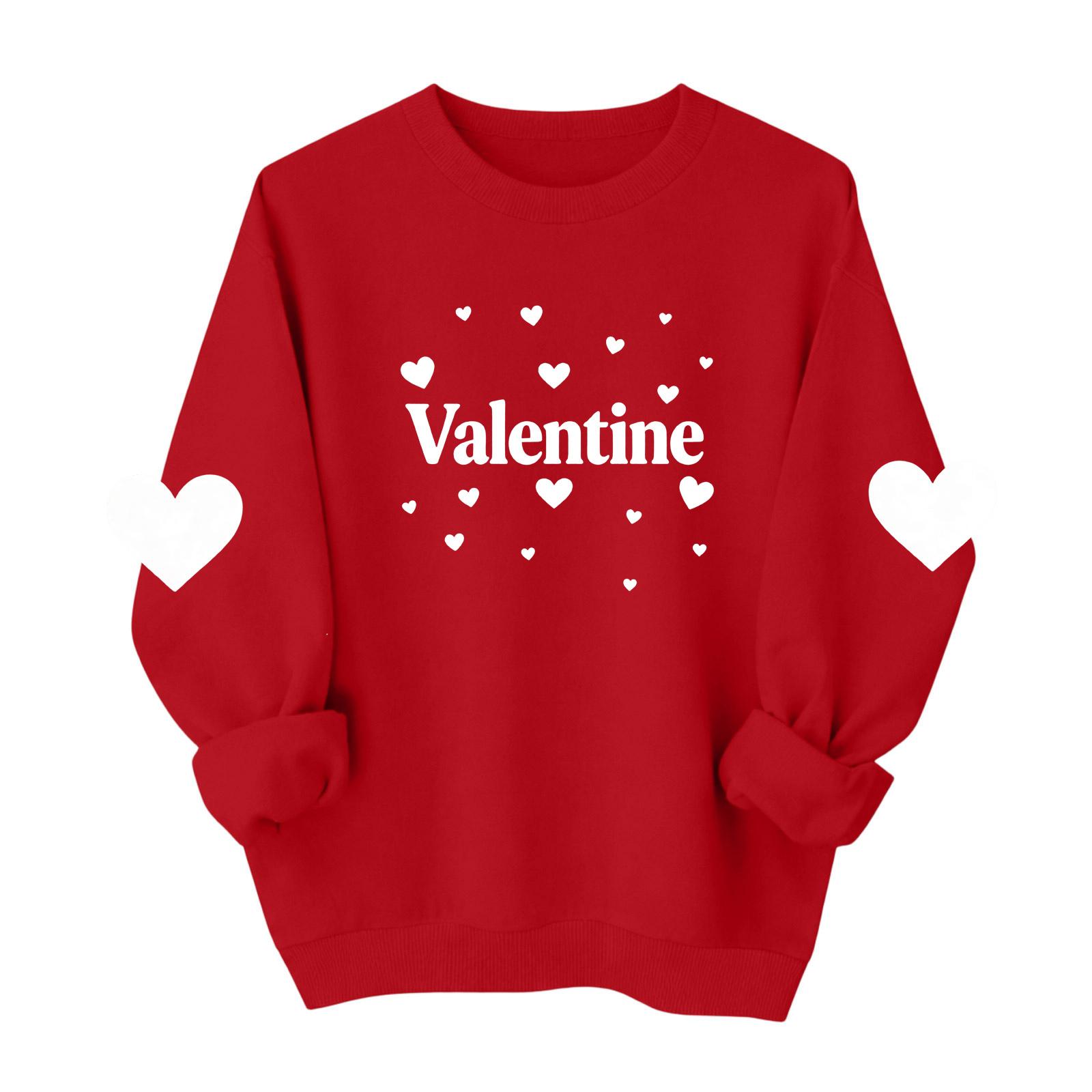 

Свитшоты на День святого Валентина для женщин, пуловер с графикой сердца любви, с круглым вырезом, с длинными рукавами, свитшот на День святого Валентина M