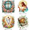 Acrylic Special Shape Cross Jesus Desktop Diamond Art Kits Rhinestones Desktop Ornaments 5D DIY Diamond Art Tabletop Decorations