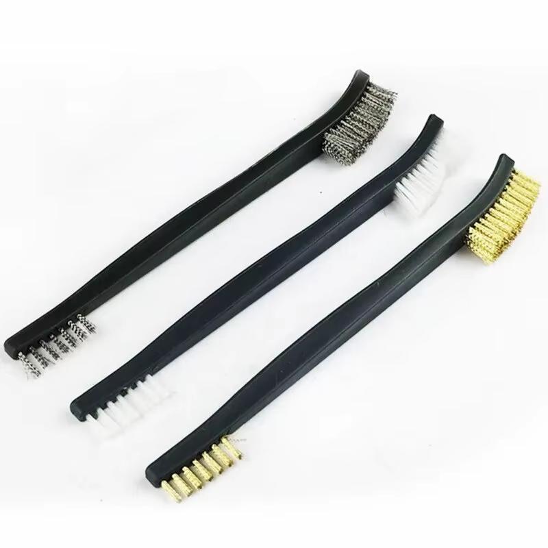 7pcs Double-end 3pcs Steel Wire Brush & 4pcs Nylon Pick Set Multi-function Car Detailing Cleaning Tool Accessorie