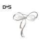 Women Brooch Faux Pearl Hollow Bow Decor Stainless Exquisite Vintage Anti-slip Wear-resistant Coat Collar Hat Scarf Decoration Clothes Pin Garment