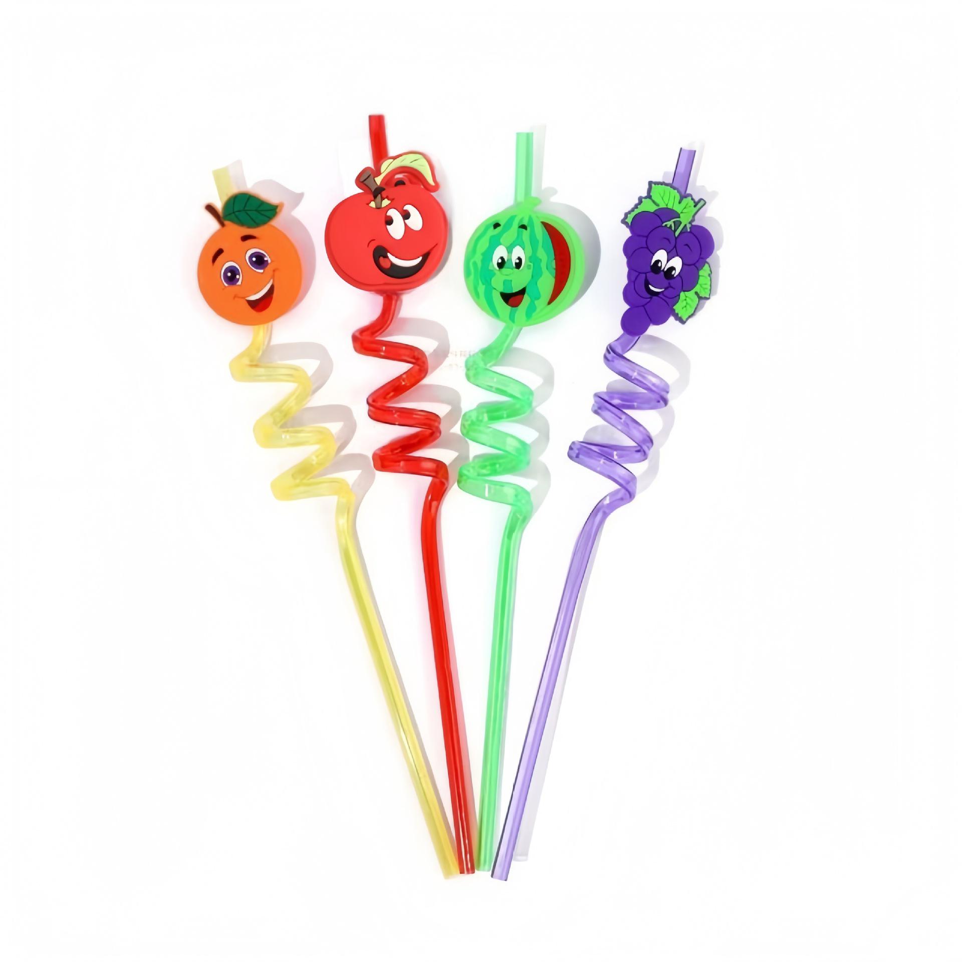 

Креативные спиральные мультяшные соломинки для детей - Персонализированный аксессуар для напитков на вечеринку