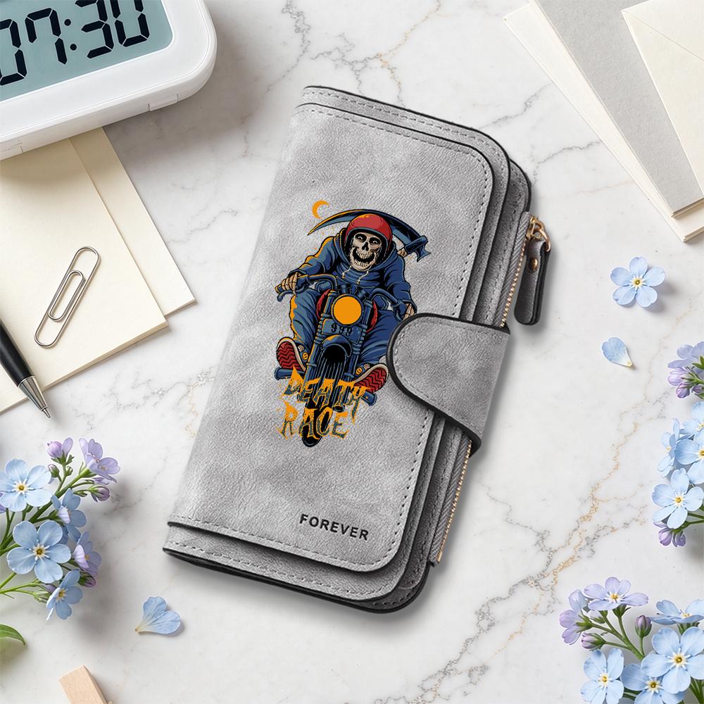 Gothic Skull Rider Wallet Stylish Multicard Holder Purse