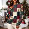 Women's Casual Long Sleeve Christmas Print Neck Sweatshirt