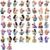 50PCS Floral Girl Stickers Transparent Waterproof Laptop, Mobile Phone, Luggage and Water Bottle Decorative Stickers