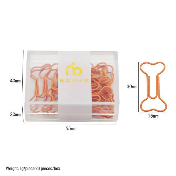 Multi-Color Dog Bone Paper Clips - Metal Binder Clips for Office Organization