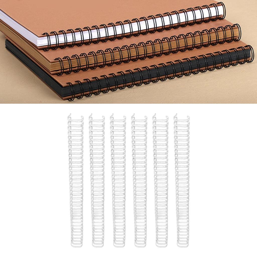 50Pcs Double   Wire Binding Spine 180 Sheet Capacity 3:1 Pitch 34   19mm Diameter Set Kit for   Paper