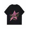 Black T Shirt Night Under The Stars Alpha Phi Fall Formal Glitter Star Print Women Casual Party Top