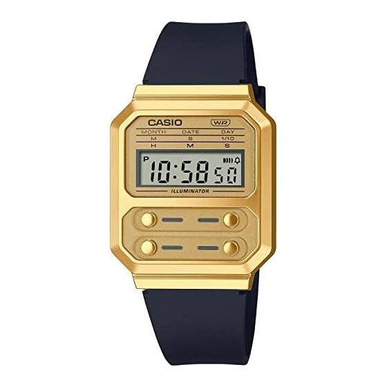 [Casio] Цифровые часы Дизайн-репринт A100WEFG-9A Мужские Зарубежная модель Золотой Черный Уретановый ремешок [Параллельный импорт]