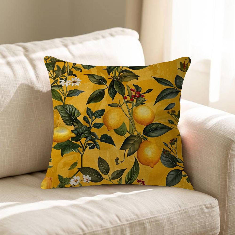Flower Leaves Lemon Personalized Pillow Dust Cover Bedroom Kids Party Decoration Pillowcase Birthday Children Gift