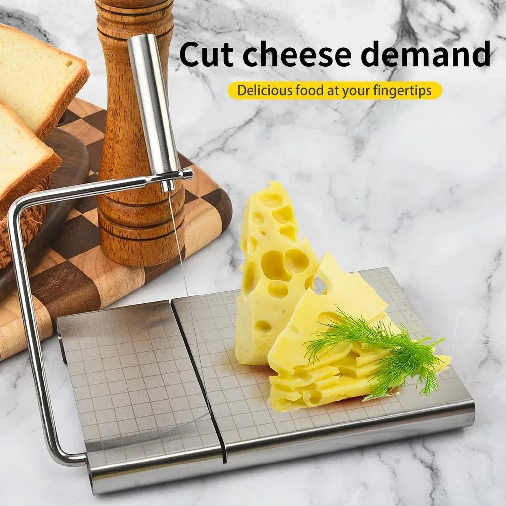 Cheese and Butter Slicers with Wire Stainless Steel Multifunctional Wire Cutter for Butter Ham Foie Gras Block Cutting