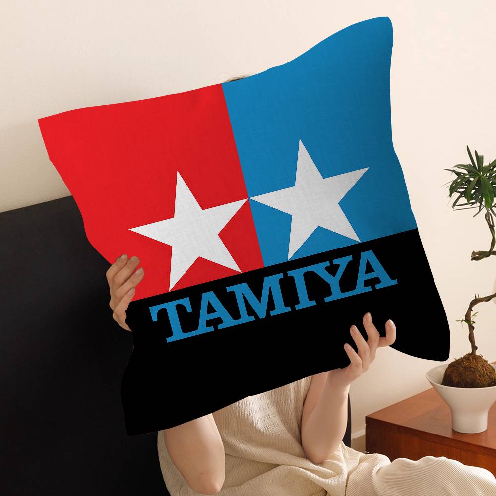 T-Tamiya Logo Pillowcase Toon Gift Cushion Cover Bedroom Home Sofa Chair Seat Decor Pillow Case