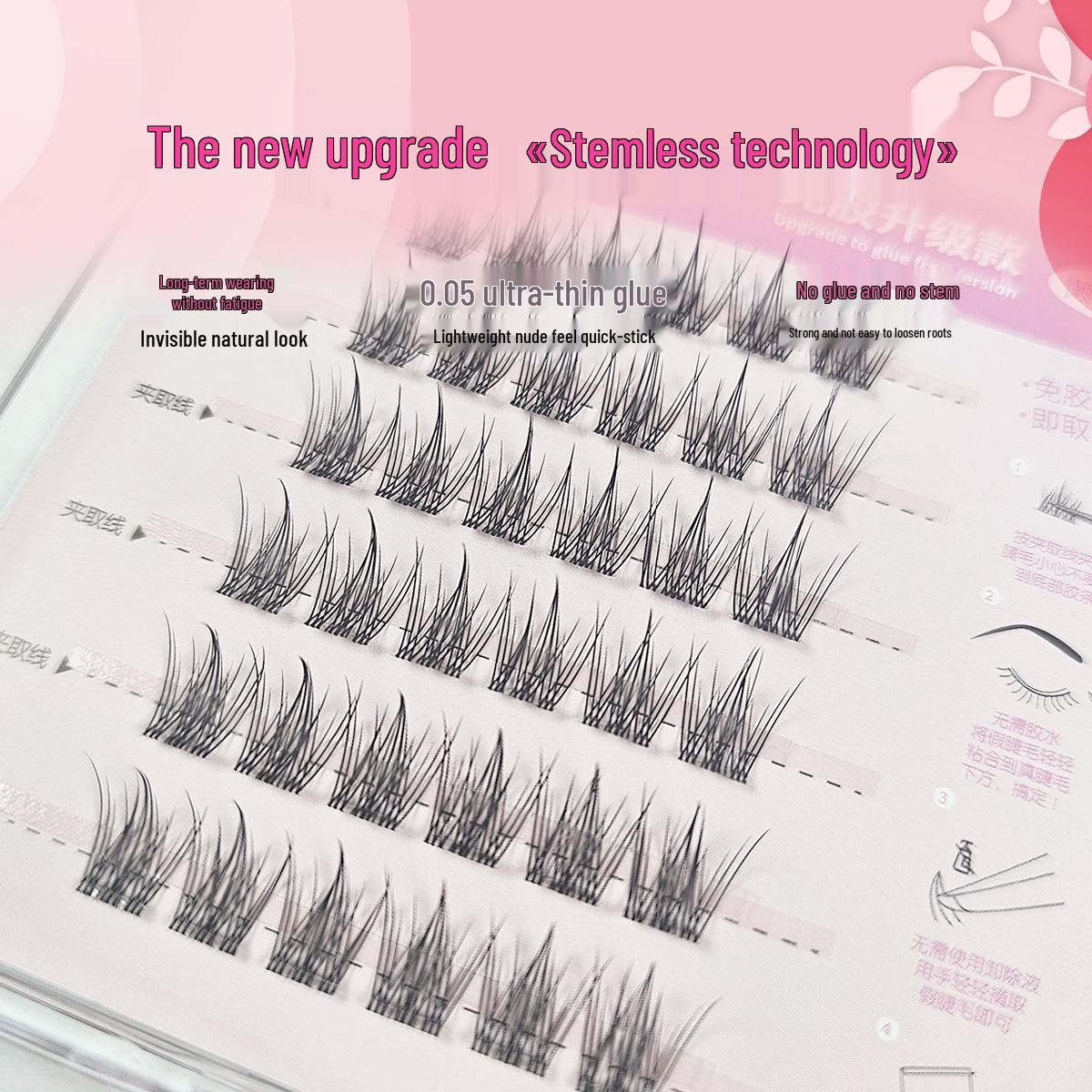 

Бесклеевые накладные ресницы без стебелька «Кошачий глаз» для начинающих - Рыбий хвост, Фея, Эльф, Комикс, Смелый сегмент.