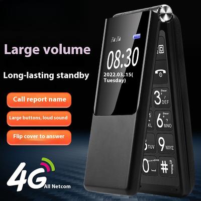 4G Full Netcom Klapphandy für Senioren Großer Bildschirm Große Zeichen Laut Lange Standby-Zeit Senioren-Mobiltelefon Senioren-Mobiltelefon